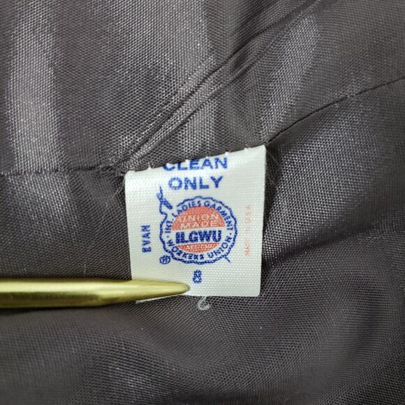 Vintage Union Made 1980s Evan Picone Petite Pure Wool Blend Blazer Jacket Gray S - Picture 10 of 12